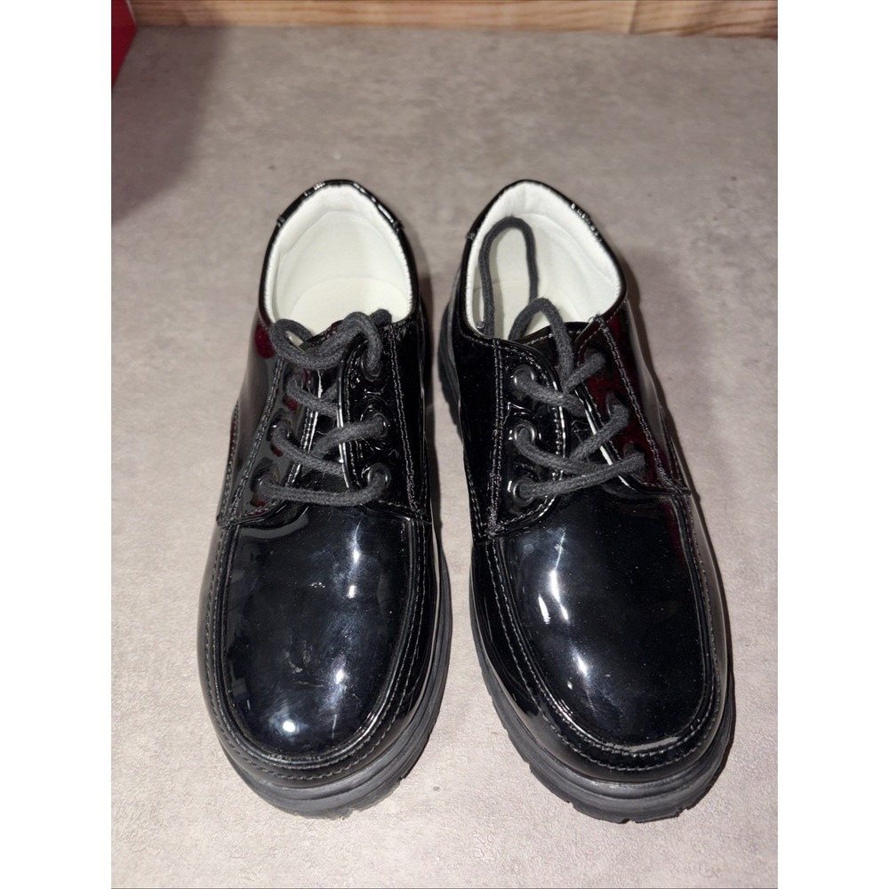 Unbranded Kids Dress Shoes Size 12.5 Black Leather Lace Up